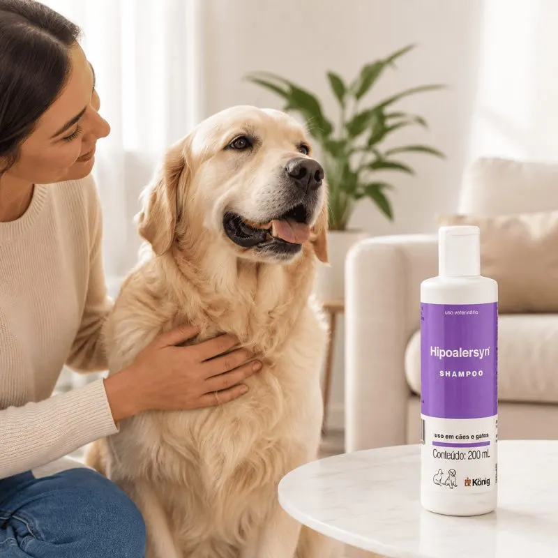 Shampoo hipoalergênico para cães e gatos Hipoaçersyn 200 ml König