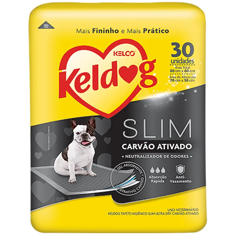 Keldog Tapete Higiênico Slim Ultra Dry Carvão Ativado 30 Un