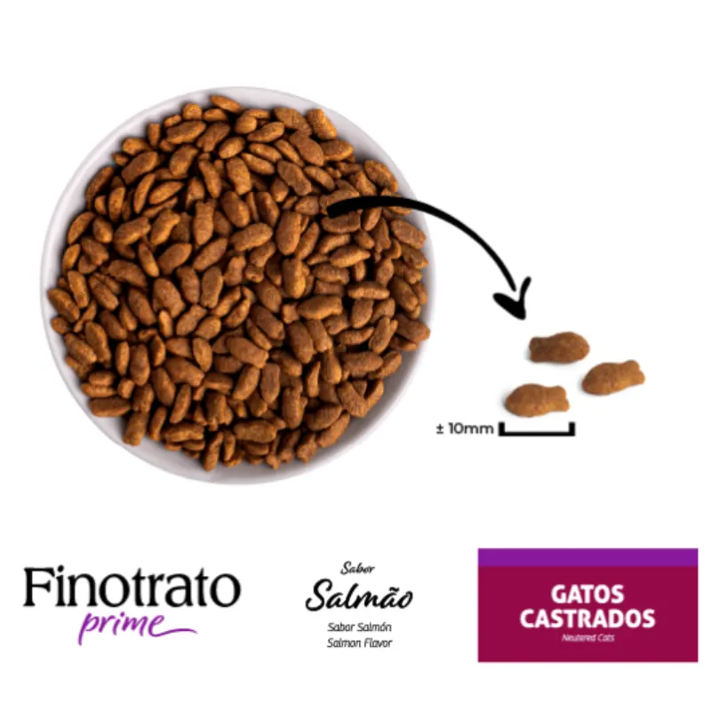 Ração Finotrato Prime Gatos Castrados Salmão 3 Kg