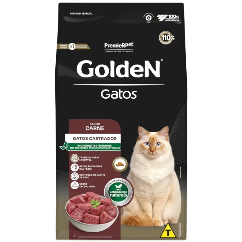 Ração Golden para Gatos Castrados Sabor Carne