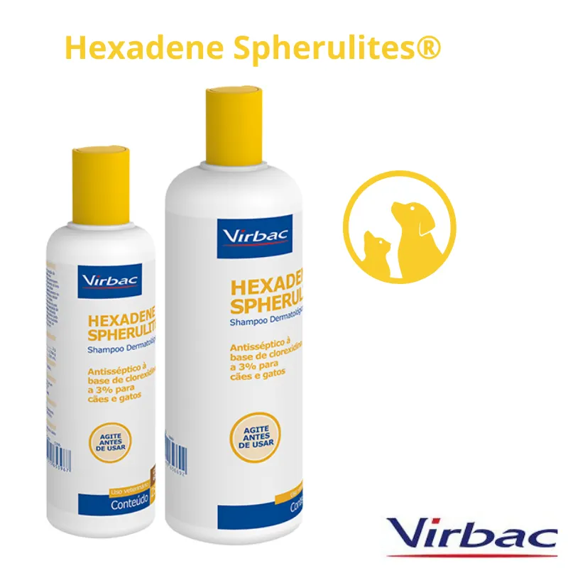 Hexadene Virbac Spherulites Shampoo Dermatológico Cães/Gatos  250ml