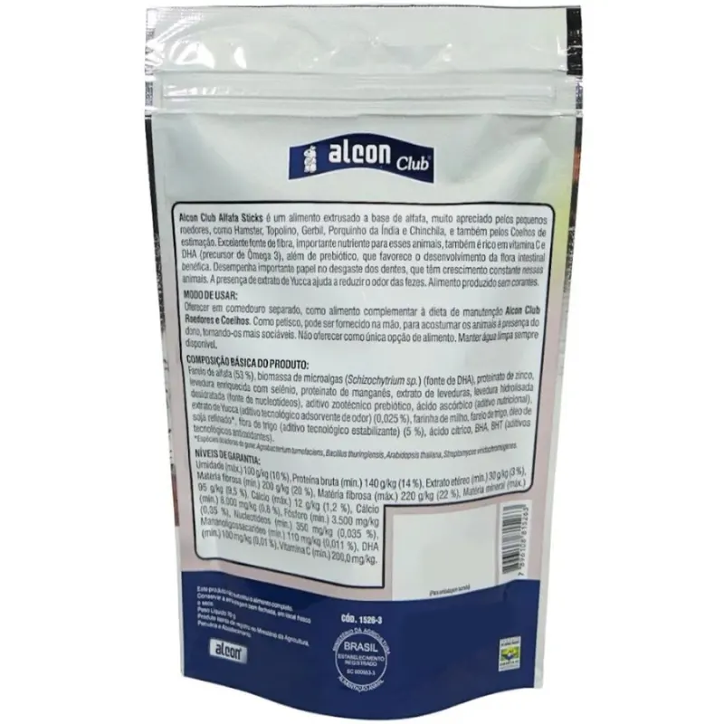 Ração Alcon Club Alfafa Sticks 70 g