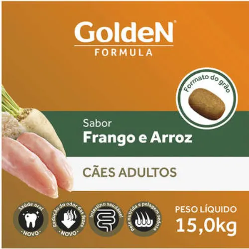 Ração Golden Fórmula Cães Adultos Frango e Arroz