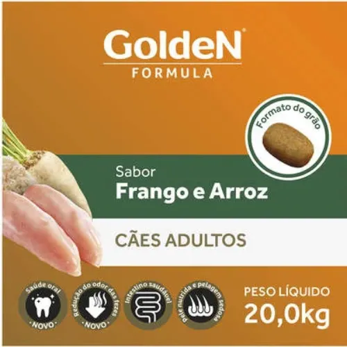 Ração Golden Fórmula Cães Adultos Frango e Arroz