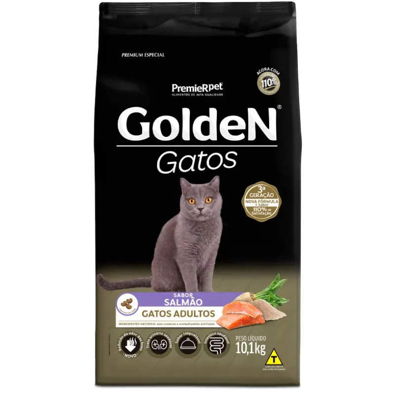 Ração Golden para Gatos Adultos Sabor Salmão