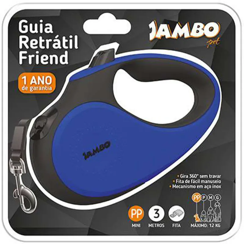 Guia Jambo Retrátil Friend Mini Azul