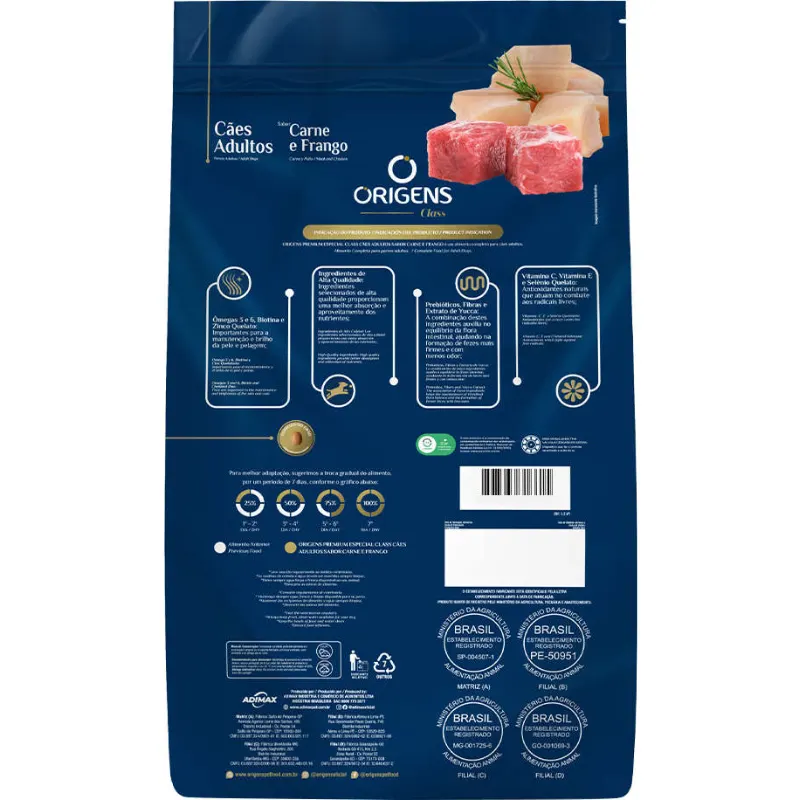 Origens  Class Adulto Carne e Frango 15 + 1 Kg Grátis