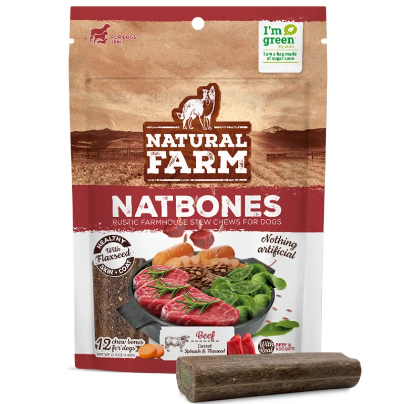 Petisco Natural Farm Natbones Carne 440 g