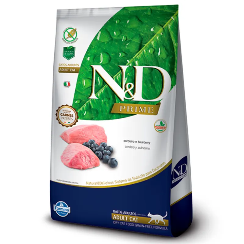 Ração N&D Prime para Gatos Adultos Sabor Cordeiro 7,5 Kg
