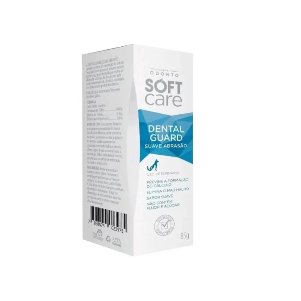 Creme Dental Soft Care Guard Suave Abrasão Cães/Gatos 85g
