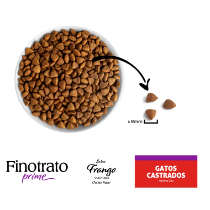 Ração Finotrato Prime para Gatos Castrados Frango