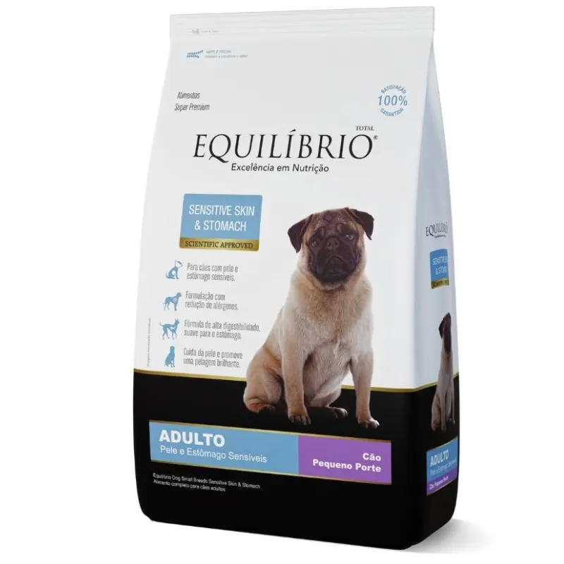 Ração Equilíbrio Sensitive Skin & Stomach para Cães Adultos de Pequeno Porte