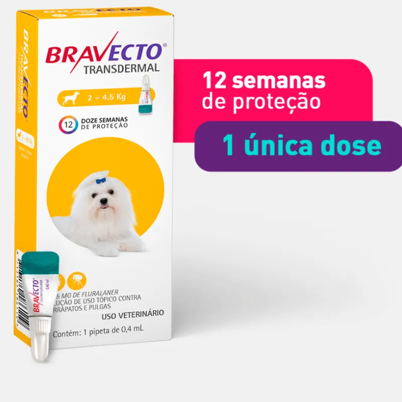 Bravecto Transdermal para Cães de 2 a 4,5 Kg