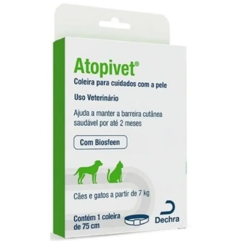 Coleira Dermatológica Atopivet 75 cm Dechra para Cães e Gatos a Partir de 7 Kg