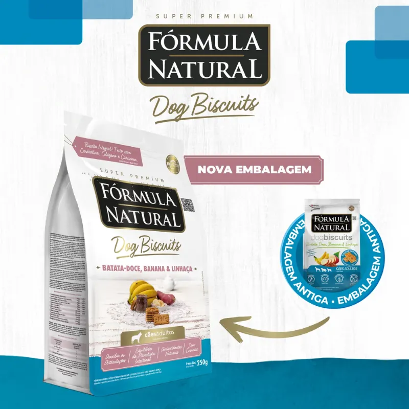 Biscoito Fórmula Natural Dog Biscuits Batata Doce e Banana 250g