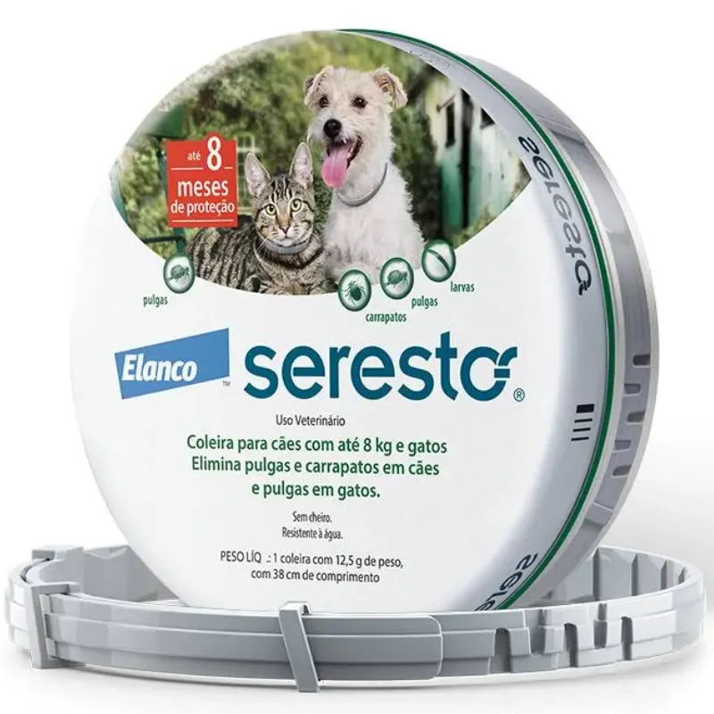 Coleira Seresto para Cães e Gatos até 8 Kg