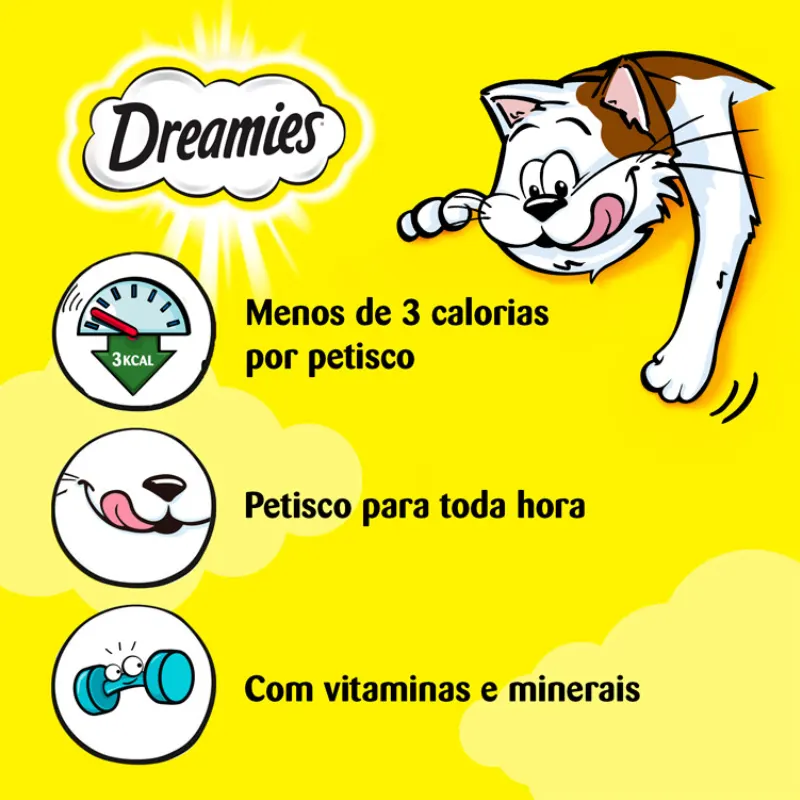 Petisco Dreamies Sabor Salmão Irresistível para Gatos Adultos 40 g