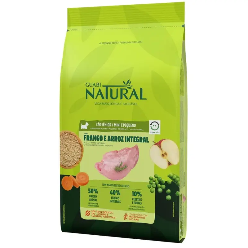 Ração Guabi Natural Cão Sênior Mini e Pequeno Frango e Arroz