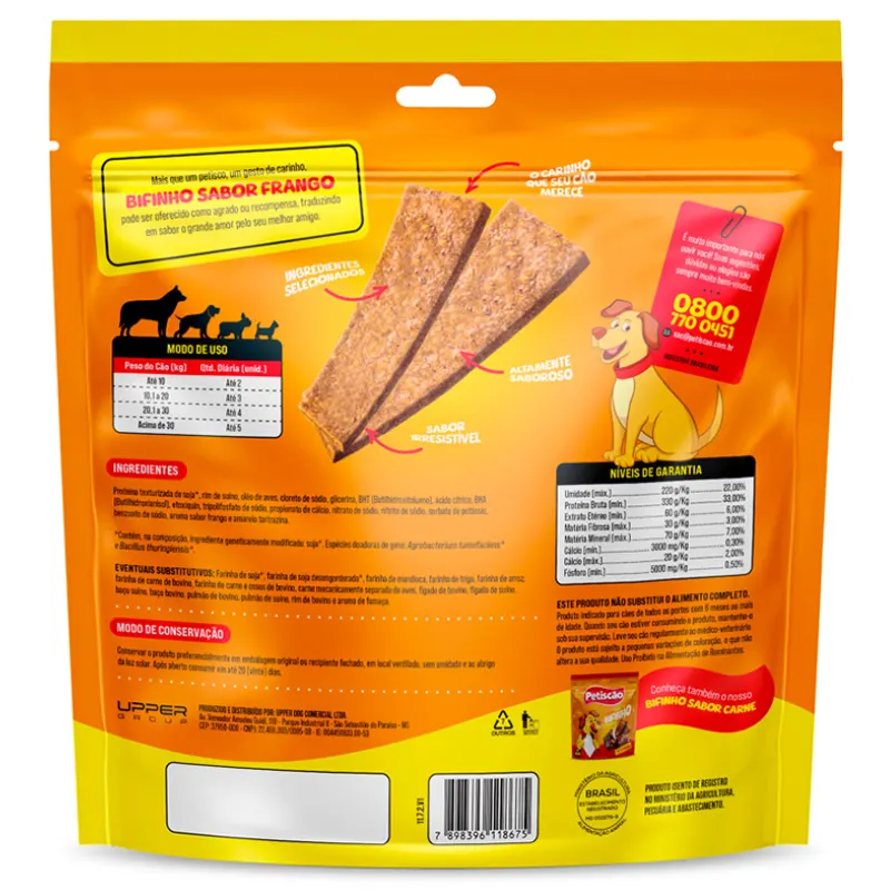 Petiscão Tablete Bifinho Mastigável Frango 500 g
