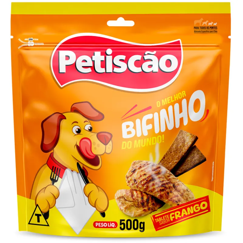 Petiscão Tablete Bifinho Mastigável Frango 500 g