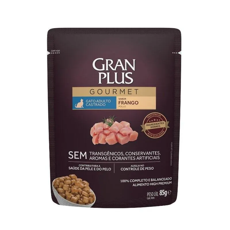 GranPlus Gourmet Sachê Gatos Castrados Frango 85g