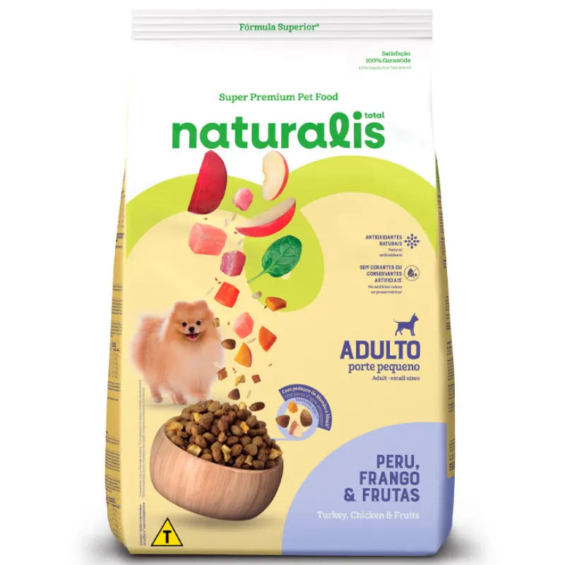 Ração Naturalis Frango e Peru & Frutas para Cães Adultos Raças Pequenas 2,5 Kg
