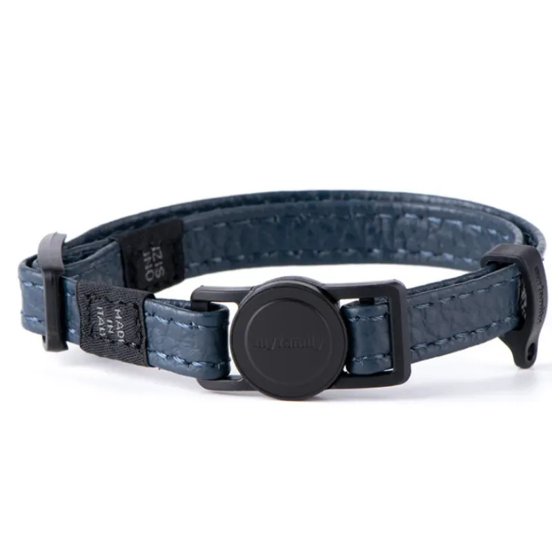 Coleira My Family Firenze Azul Escuro Safety Click 20-30 cm