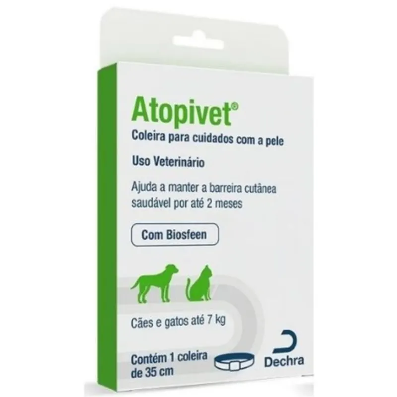 Coleira Dermatológica Atopivet 35 cm Dechra para Cães e Gatos de até 7 Kg