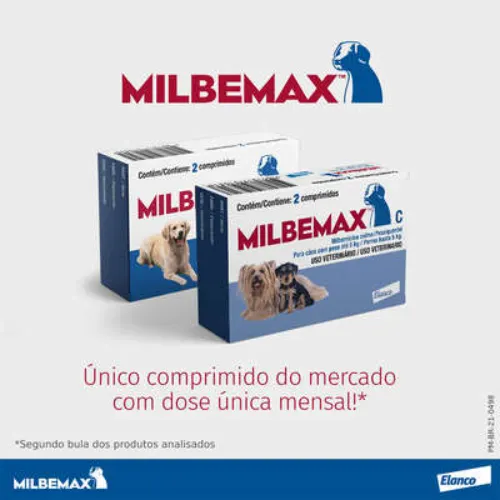 Milbemax Cães 2.5/25 mg (2 a 5 kg) com 2 comprimidos