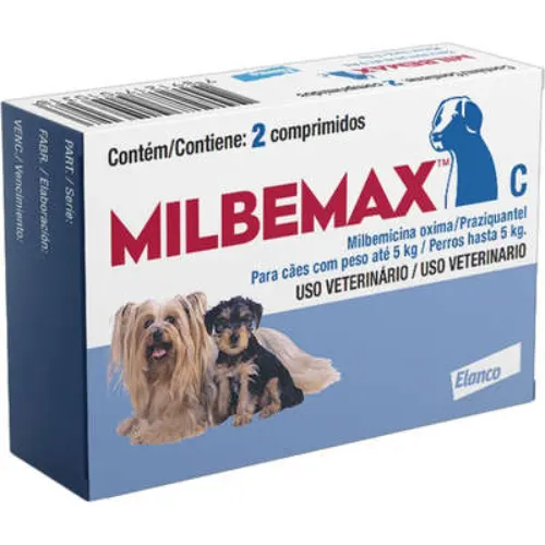 Milbemax Cães 2.5/25 mg (2 a 5 kg) com 2 comprimidos