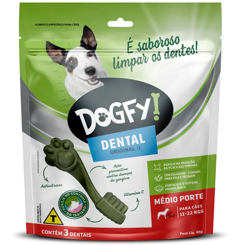 Snack Dogfy Dental para Cães Adultos de Porte Médio 89 g
