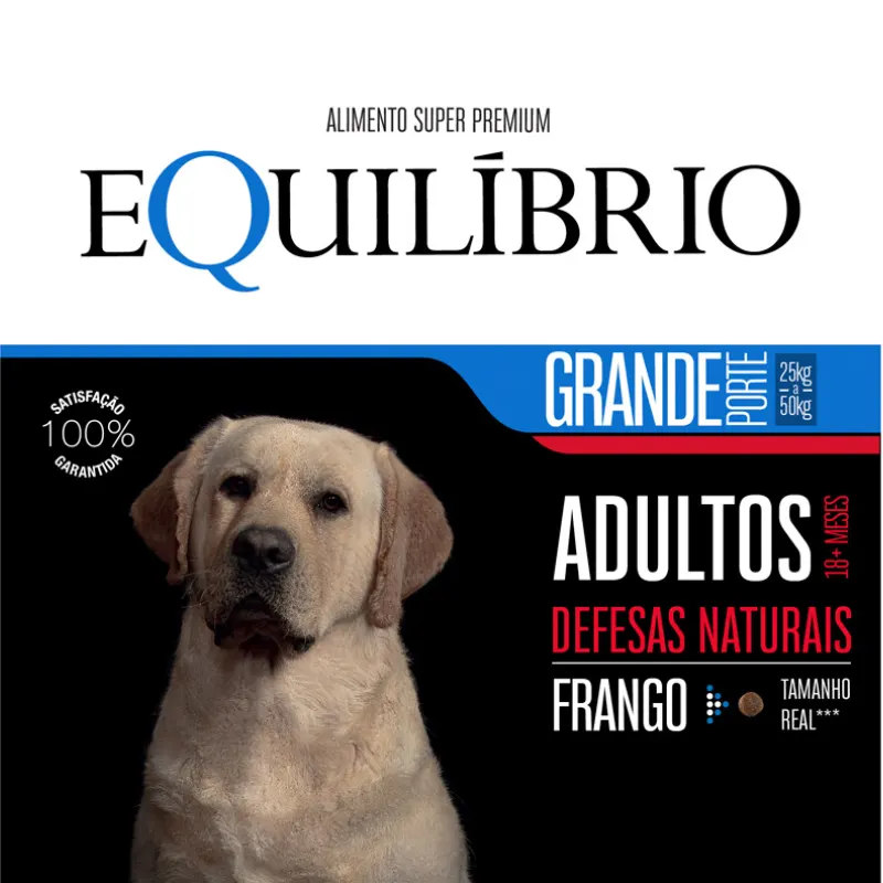 Ração Equilíbrio para Cães Adultos de Grande Porte Sabor Frango 15 Kg