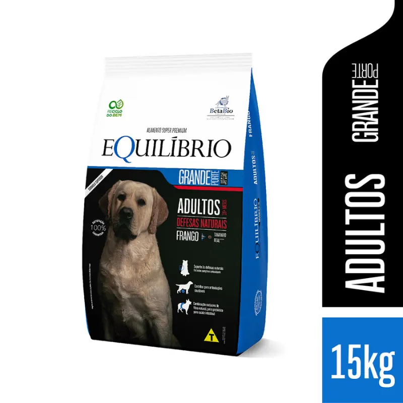 Ração Equilíbrio para Cães Adultos de Grande Porte Sabor Frango 15 Kg