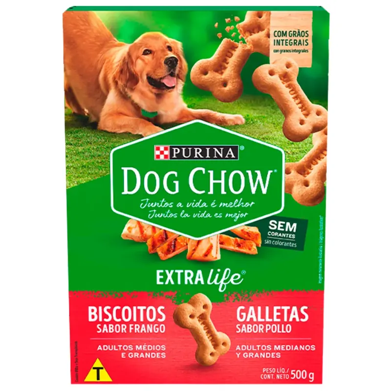 Dog Chow Biscoito Frango Cães Médio Grande 500 g