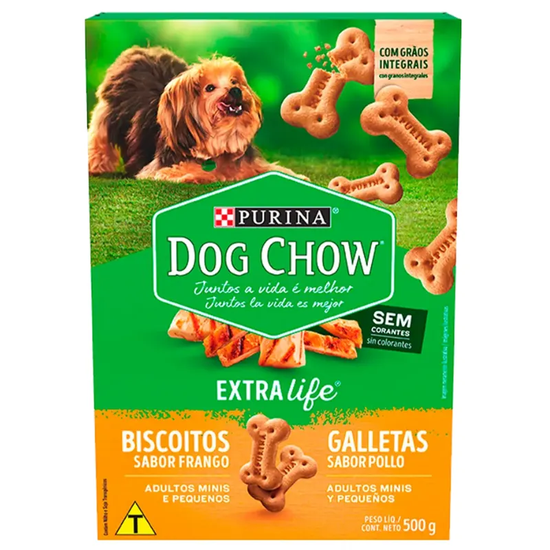 Dog Chow Biscoito Frango Mini e Pequeno 500 g
