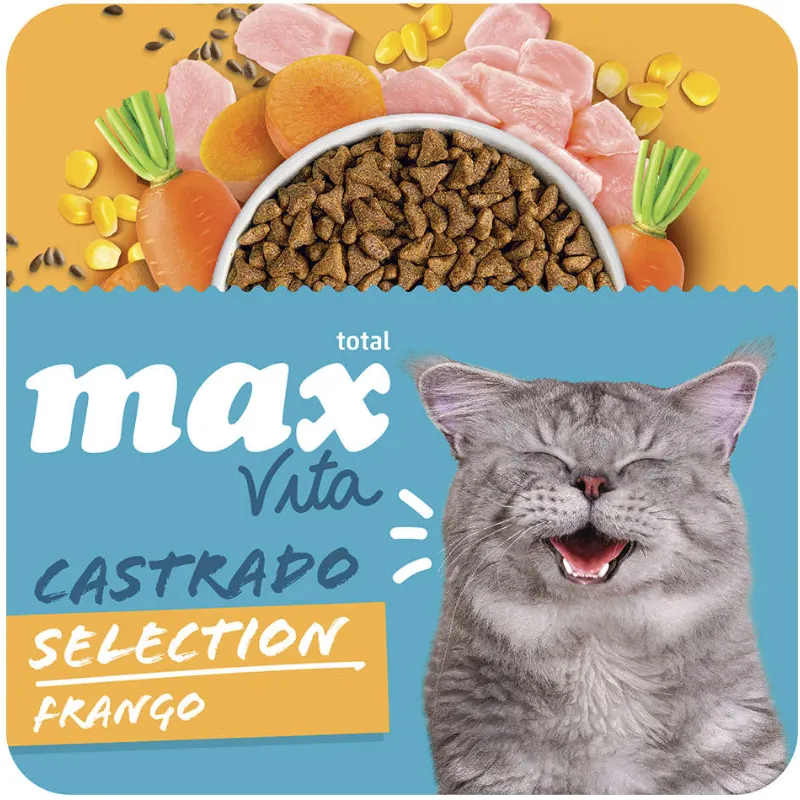 Ração Max Cat Vita Selection Frango Gatos Castrados 20 Kg
