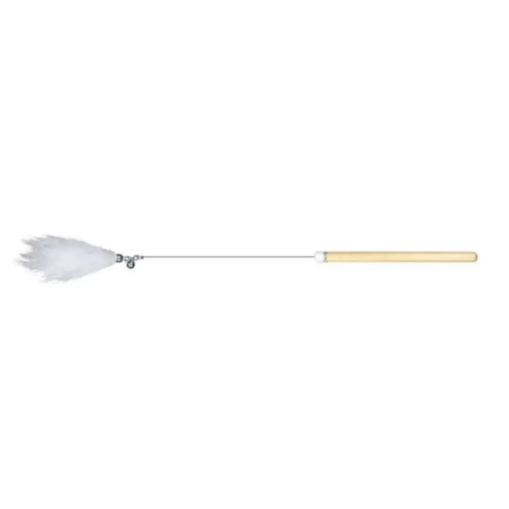 Brinquedo Jambo Varinha Fox Fur com Cabo de Madeira Branco para Gatos