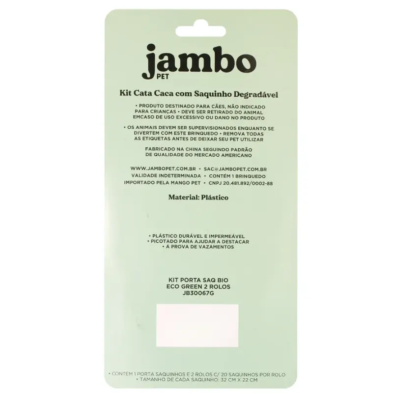 Kit Jambo Porta Saco Bio Eco Green 2 Rolos