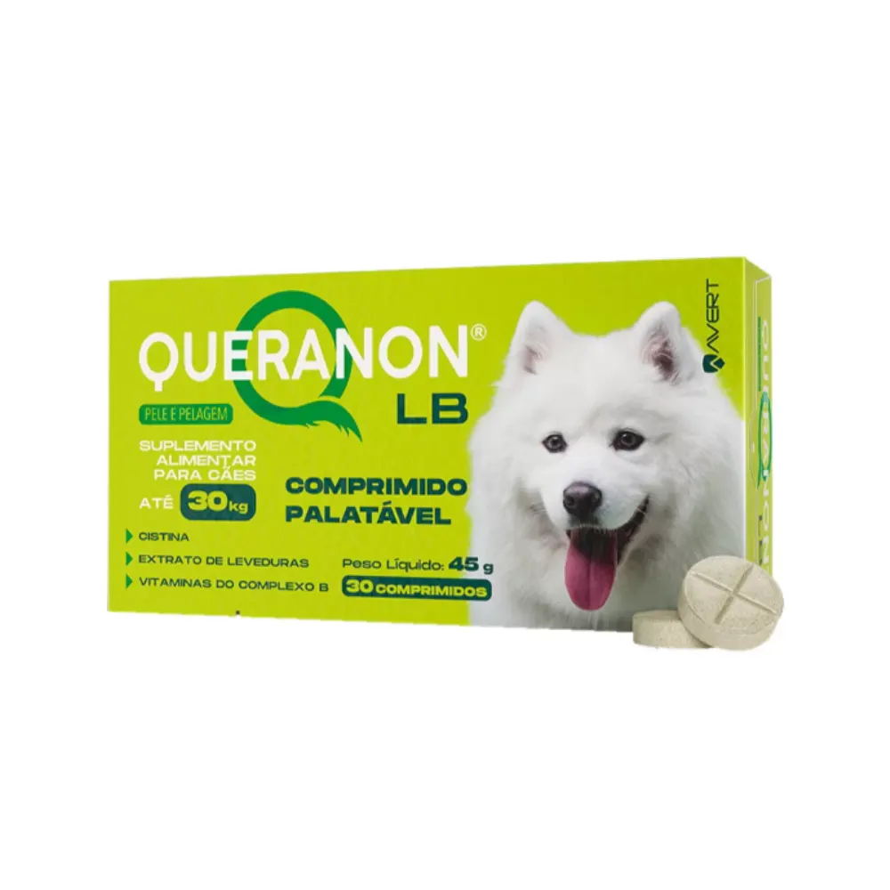 Suplemento Alimentar Avert Queranon LB Cães 30 Comprimidos
