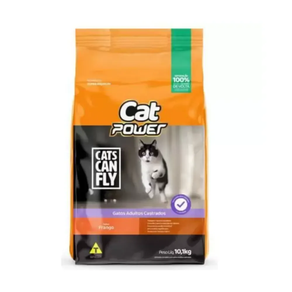 Ração Super Premium Cat Power Gato Castrado Frango 10,1Kg