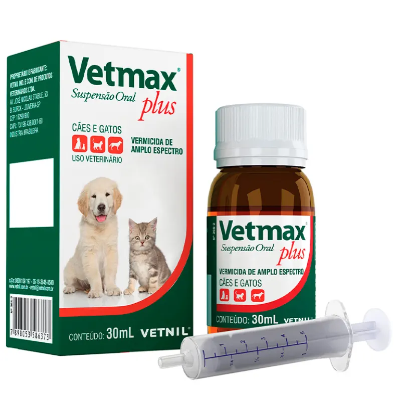 Vermífugo Vetmax Plus Suspensão 30 ml