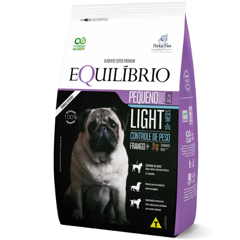 Ração Equilíbrio Light para Cães de Pequeno Porte Sabor Frango 7,5 Kg