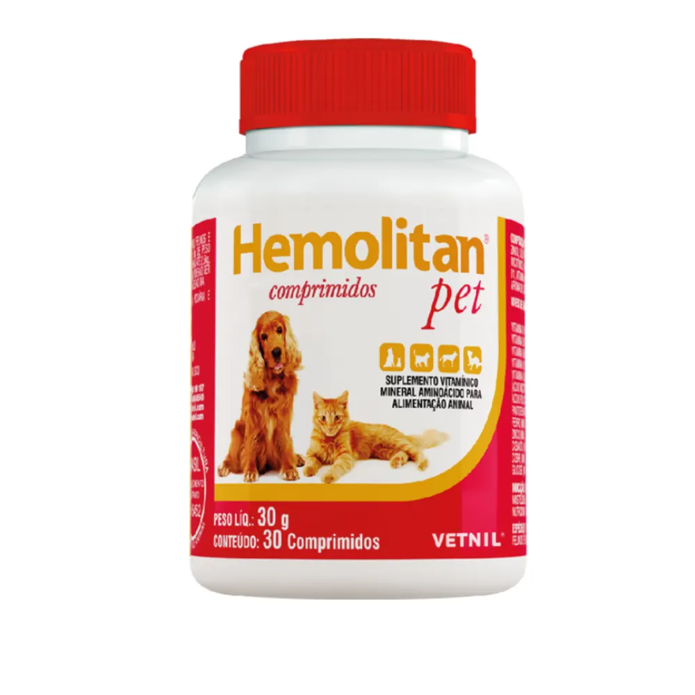 Hemolitan Pet Gotas 30 Comprimidos Vetnil