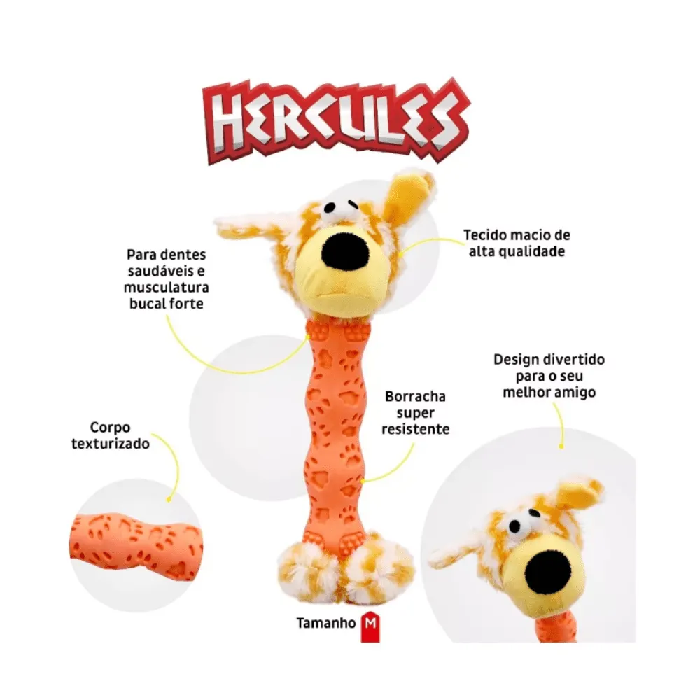 Pelúcia Soft Cachorro Salsicha Laranja Para Cães Hercules