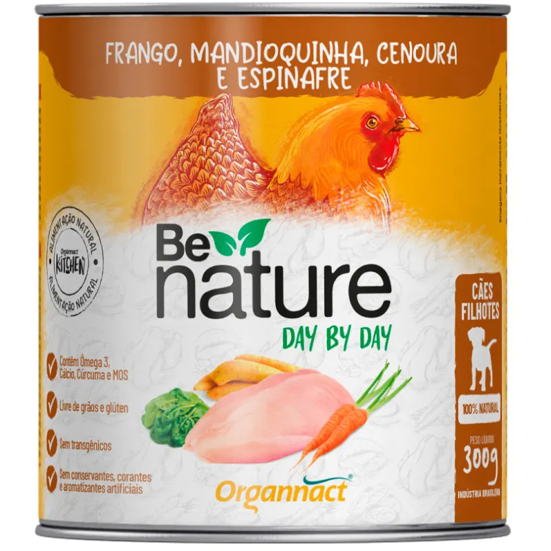 Organnact Be Nature Day By Day para Cães Filhotes Frango 300 g