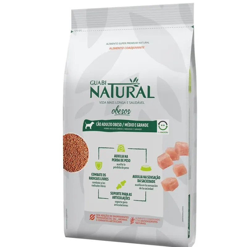 Ração Guabi Natural Cães Obesos Porte Médio Grande