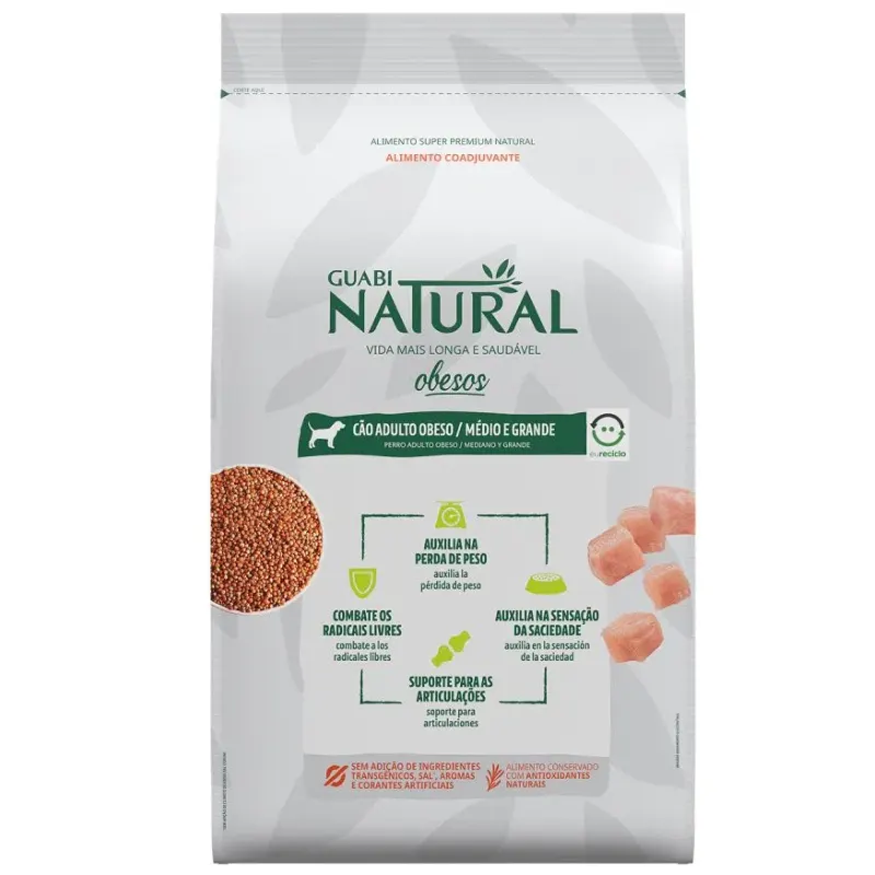 Ração Guabi Natural Cães Obesos Porte Médio Grande