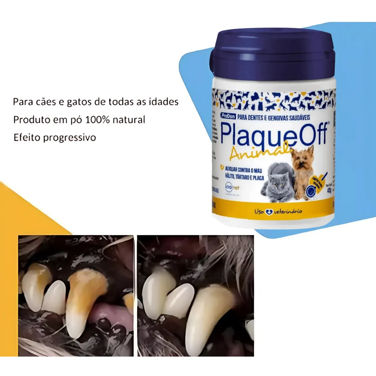 Plaqueoff Inovet 40 g com Colher Dosadora
