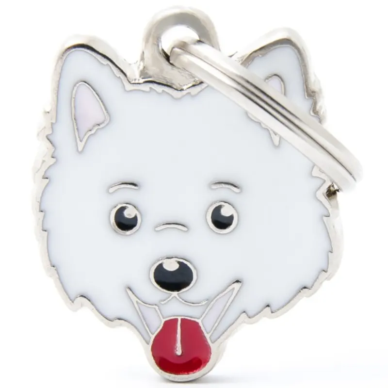 Medalha de Identificação My Family Spitz Italiano Branco
