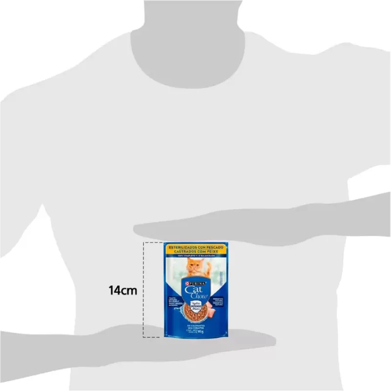Cat Chow Sachê para Gatos Adultos Castrados Sabor Peixe 85 g